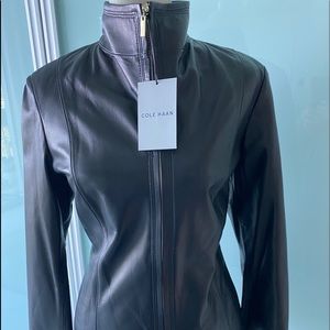 Cole Haan NEW black lamb skin jacket
